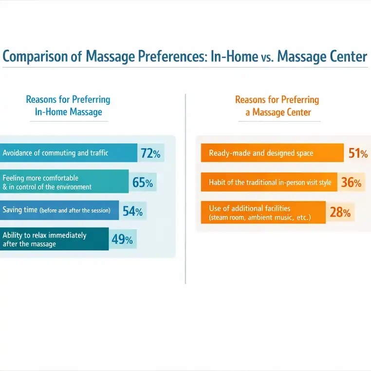 Infographic comparing reasons for choosing in home massage vs massage centers in Toronto.Infographic comparing reasons for choosing in home massage vs massage centers in Toronto.